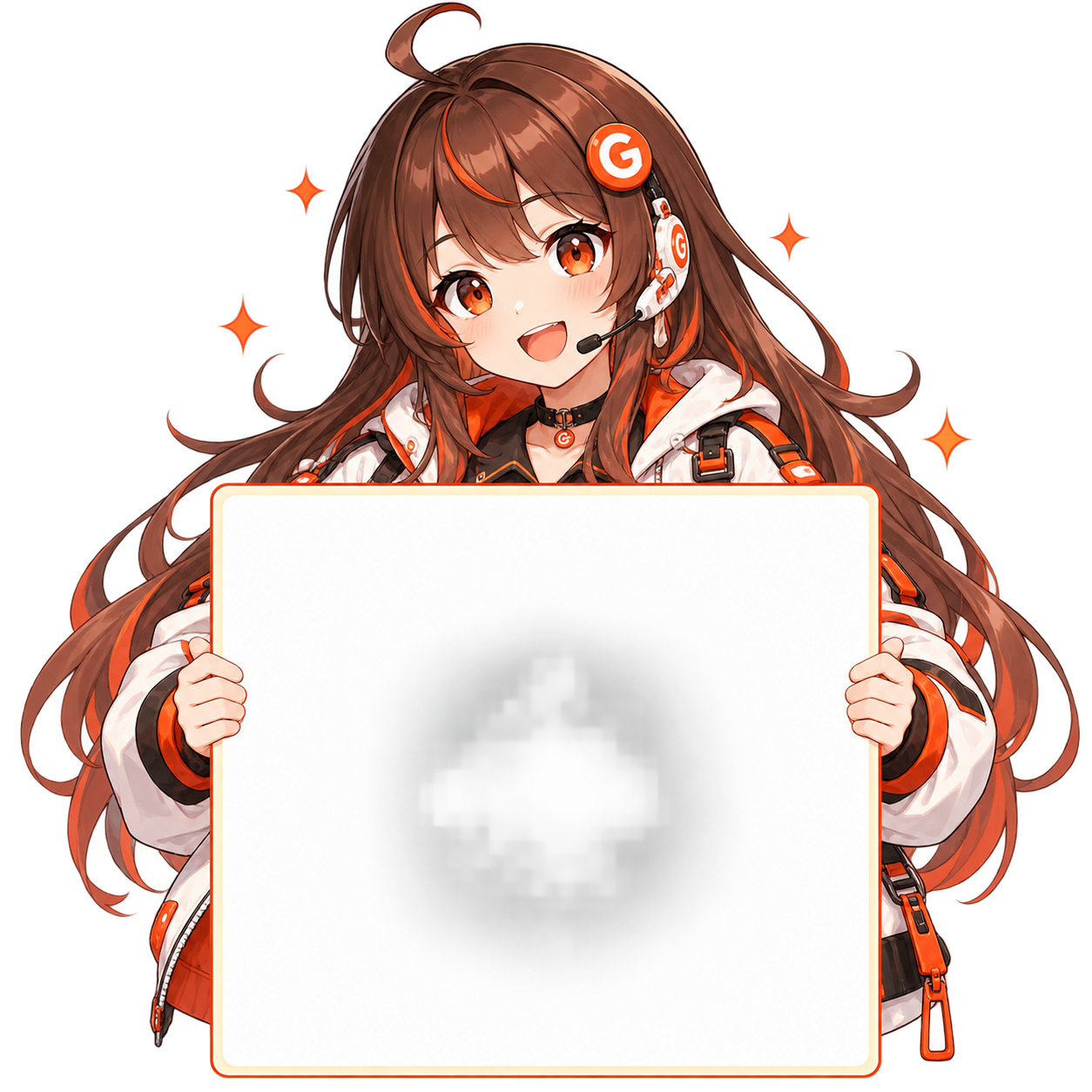 GameCircum 的少女吉祥物抱着收款牌
