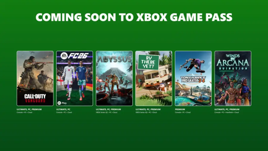 Xbox Game Pass 2026 年 6 月下旬新增游戏官方阵容图