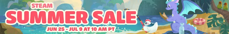Steam 夏促 2026 官方活动横幅，标注 6 月 25 日至 7 月 9 日的促销时间
