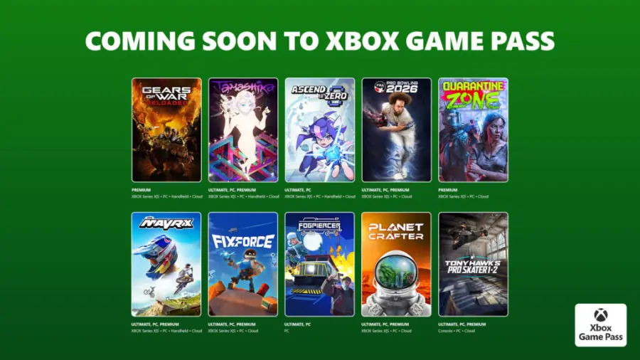 Xbox Game Pass 2026年7月上旬新增游戏官方阵容图