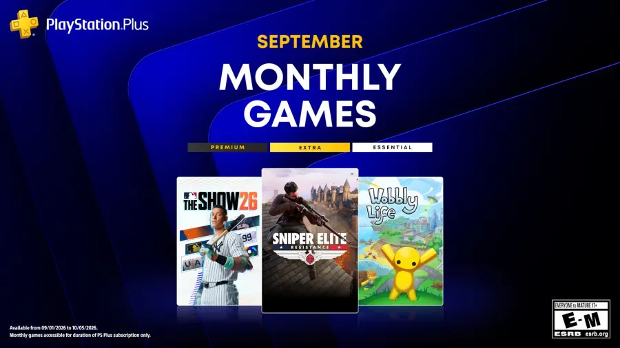2026 年 9 月 PlayStation Plus 月度游戏官方阵容图