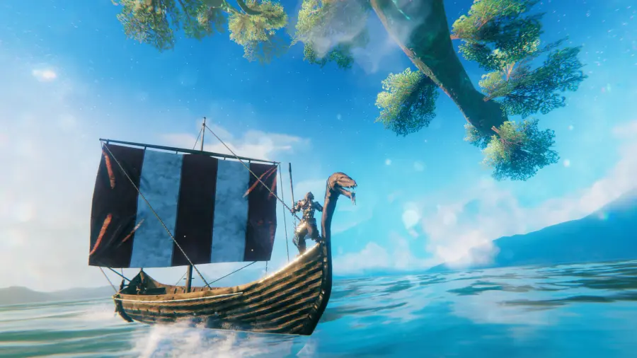 《Valheim》维京战士在雪地与木制建筑之间探索